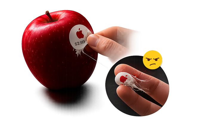 Apple price sticker
